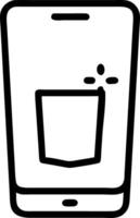 Smartphone displaying a holographic juice glass isolated with copy space vector
