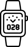 Smartwatch with holographic health metrics copy space below vector