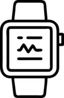 Smartwatch with holographic health metrics copy space below vector