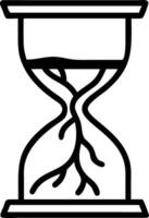 Soft Abstract Hourglass with Growing Roots vector