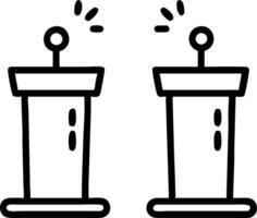 Soft focus debate podiums with data overlay vector