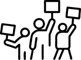 Soft focus rally crowd with glowing signs vector