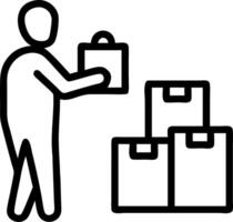 Supervisor checking inventory in a candid moment at a warehouse vector