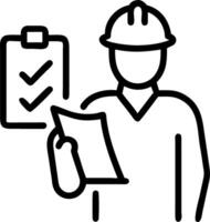 Supervisor candidly checking safety protocols in a manufacturing plant vector
