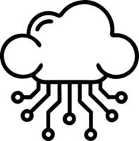 Suspended data cloud with glowing connections on an isolated white background vector