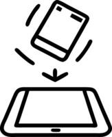 Suspended digital tablet with interactive interface on an isolated white background vector