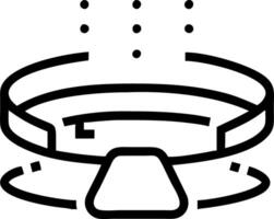 Suspended VR headset with holographic projections on an isolated white background vector