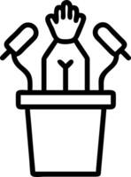 Supportive hands outline podium vector