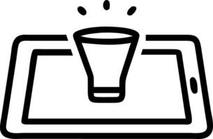 Tablet displaying holographic beer glass isolated with ample copy space vector