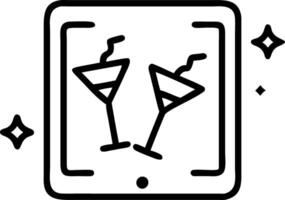 Tablet with floating holographic cocktail icons with ample copy space vector
