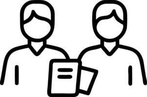 Team manager reviewing reports with a colleague candid interaction vector