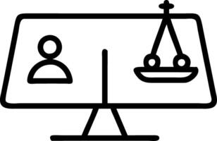 Tablet with Holographic Scale and Community Figures vector
