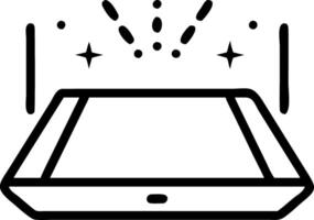 Tablet with holographic charts floating above copy space at the top vector