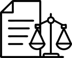 of isolated balance scale and document with the word Compliance vector