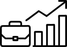 of isolated briefcase and bar chart with the word Profit vector