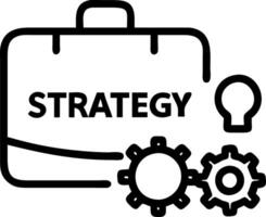 of isolated briefcase and gears with the word Strategy vector