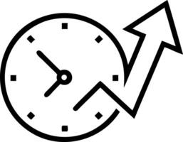 of isolated clock and upward arrow with the word Timing vector