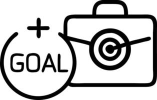 of isolated briefcase and target with the word Goal vector