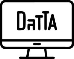 of isolated computer screen and bar graph with the word Data vector