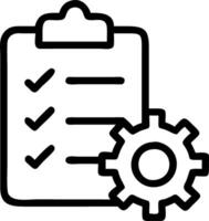 of isolated checklist and gear with the word Workflow vector
