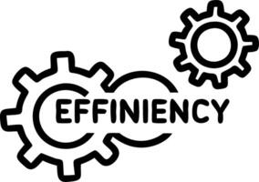 of isolated gears and cogs with the word Efficiency vector