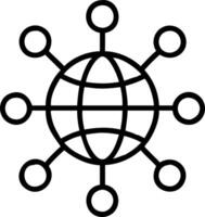 of isolated globe and connected nodes with the word Network vector