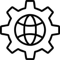 of isolated globe and gears with the word Globalization vector