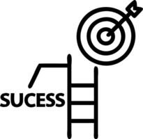 of isolated ladder and target with the word Success vector