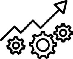 of isolated gears and upward arrow with the word Growth vector