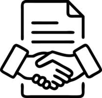 of isolated handshake and contract with the word Agreement vector