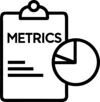 of isolated pie chart and clipboard with the word Metrics vector