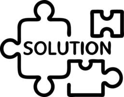 of isolated puzzle pieces with the word Solution vector
