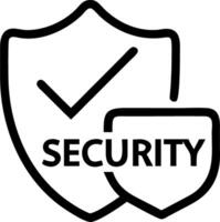 of isolated shield and check mark with the word Security vector