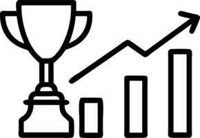 of isolated trophy and graph with the word Achievement vector
