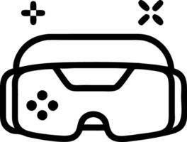 VR headset with holographic game controls copy space at the bottom vector