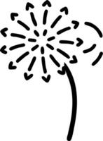 White dandelion on plain background vector