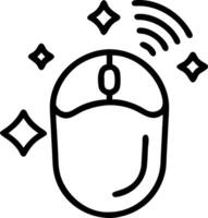 Wireless mouse with holographic scroll wheel copy space on the side vector