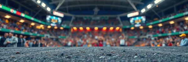 Excitement builds as fans gather in the stadium to cheer for their favorite team during a vibrant sports event photo