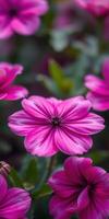 Vibrant pink flowers bloom in a garden during spring showcasing nature's beauty and colors photo