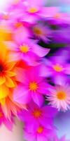 Vibrant bouquet of colorful flowers reflecting springtime beauty in a garden setting photo