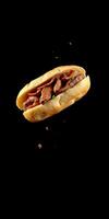 Delicious taco al pastor with marinated pork and fresh toppings in a soft tortilla shell photo