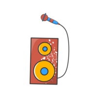 Microphone with Speaker A dynamic mic and speaker illustration, embodying live performances and sound systems png