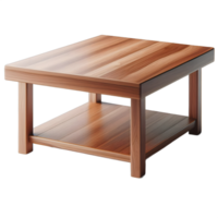 A wooden table with a shelf on top png