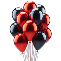 Many balloons in black and red suitable for birthday event png