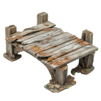 Decayed Timber Footbridge Displaying Natural Wear and Erosion png