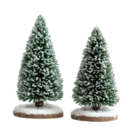Small Artificial Pine Trees with Fake Snow on Transparent Background png