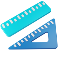 Rulers 3d. graphic design 3d icon illustration. 3d design style. 3d rendering png