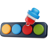 Color Palette Picker 3D Icon. graphic design 3d icon illustration. 3d design style. 3d rendering png