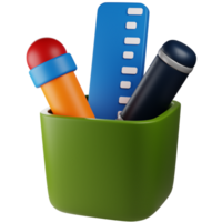 Pencil Holder 3d. graphic design 3d icon illustration. 3d design style. 3d rendering png