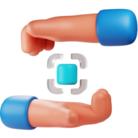 squere hand gesture 3d. graphic design 3d icon illustration. 3d design style. 3d rendering png